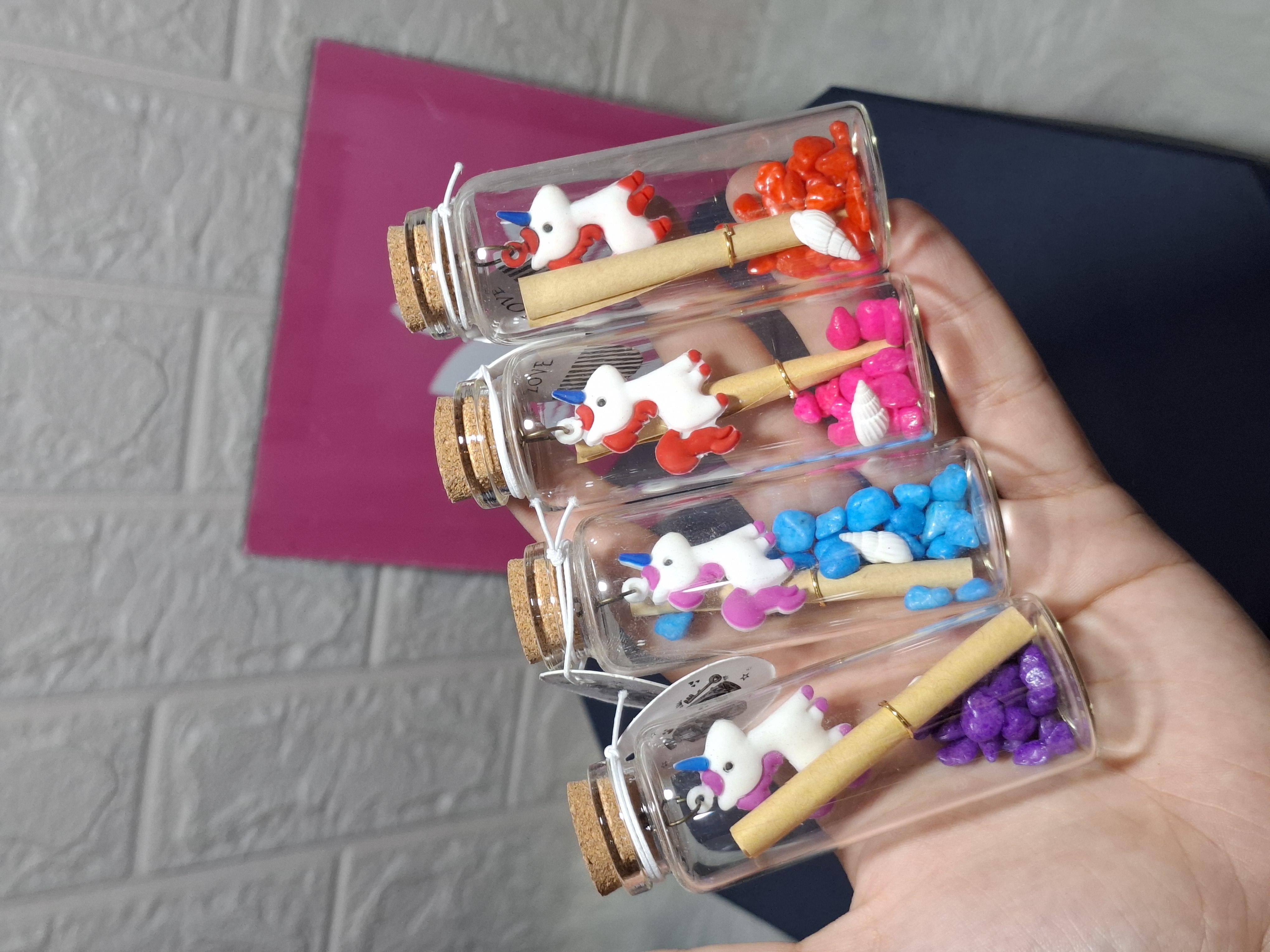 Unicorn Glass Message Bottles