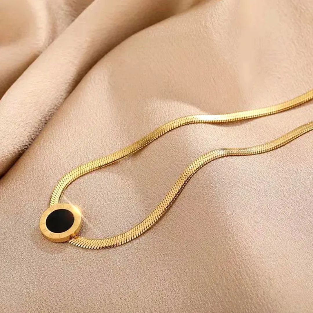 Stainless Steel Necklace with Round Pendant